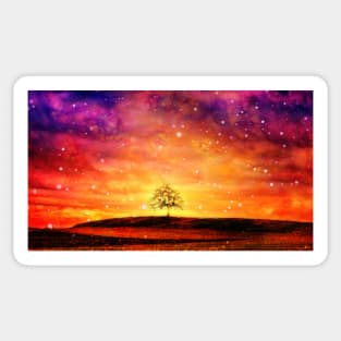 Lonely tree and big sky Sticker